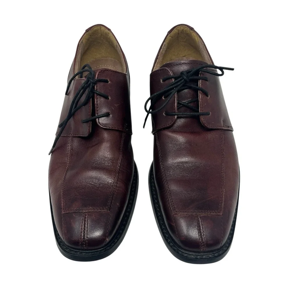 Florsheim Ashlin‎ Mens Burgundy Leather Oxford Shoes 8.5D Lace Up Dress Shoe